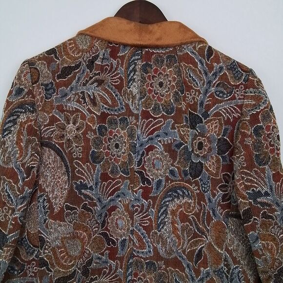 VTG 1970s Anne Klein Tapestry Blazer Womens Sz‎ 14 Floral Paisley Victorian Boho - Picture 7 of 16